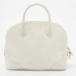 Pre Owned Etro White Paisley Embossed Leather Satchel