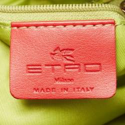 Pre Owned Etro Multicolor Paisley Velvet  and Patent Leather Shoulder Bag 