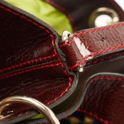 Pre Owned Etro Multicolor Paisley Velvet  and Patent Leather Shoulder Bag 