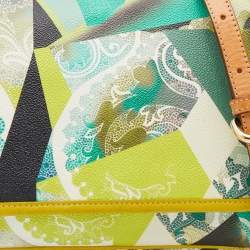 Pre Owned Etro Multicolor Paisley Printed Coated Canvas and Leather Flap Shoulder Bag