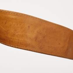 Pre Owned Etro Brown/Red Paisley Coated Canvas and Leather Studded Hobo