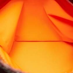 Pre Owned Etro Brown/Red Paisley Coated Canvas and Leather Studded Hobo