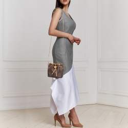 Etro Brown Paisley Printed Coated Canvas and Leather Drawstring Bucket Bag
