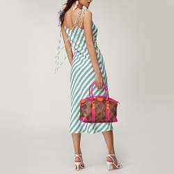 Etro Multicolor Paisley Print Coated Canvas and Lizard Embossed Leather Satchel