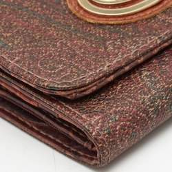 Pre Owned Etro Multicolor Paisley Printed Coated Canvas Trifold Compact Wallet