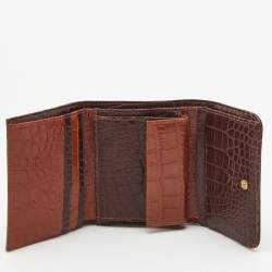 Pre Owned Etro Multicolor Paisley Printed Coated Canvas Trifold Compact Wallet