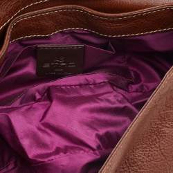 Pre Owned Etro Multicolor Leather and Calfhair Feather Flap Baguette Bag