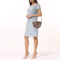 Pre Owned Etro Brown Paisley Print Coated Canvas and Leather Crossbody Bag