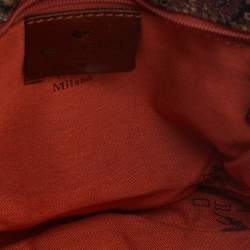 Pre Owned Etro Brown Paisley Print Coated Canvas and Leather Crossbody Bag