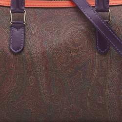 Pre Owned Etro Multicolour Paisley Print Coated Canvas and Leather Bowler Bag