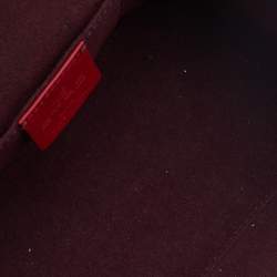 Pre Owned Etro Red  Paisley Print Coated Canvas and Leather Vanity Top Handle Bag