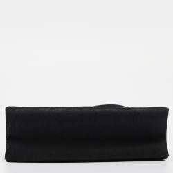 Pre Owned Etro Black Paisley Print Nylon Frame Clutch Bag