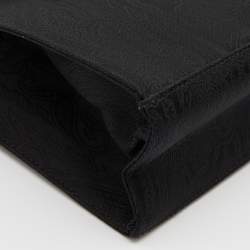 Pre Owned Etro Black Paisley Print Nylon Frame Clutch Bag