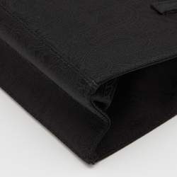 Pre Owned Etro Black Paisley Print Nylon Frame Clutch Bag