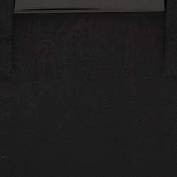 Pre Owned Etro Black Paisley Print Nylon Frame Clutch Bag