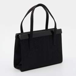Pre Owned Etro Black Paisley Print Nylon Frame Clutch Bag