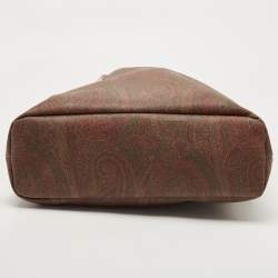 Pre Owned Etro Tan/Brown Paisley Printed Coated Canvas Shopper Tote