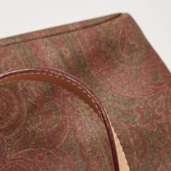 Pre Owned Etro Tan/Brown Paisley Printed Coated Canvas Shopper Tote