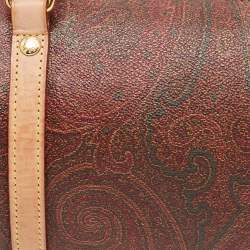 Pre Owned Etro Multicolor Paisley Print Coated Canvas and Leather Barrel Bag