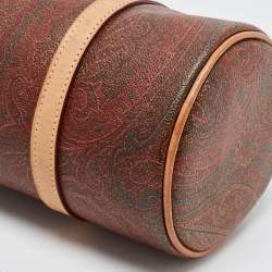 Pre Owned Etro Multicolor Paisley Print Coated Canvas and Leather Barrel Bag