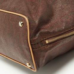 Pre Owned Etro Brown/Tan Paisley Coated Canvas and Leather Tote