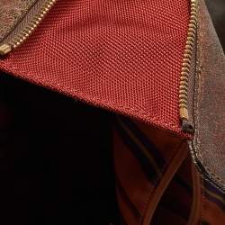 Pre Owned Etro Brown/Tan Paisley Coated Canvas and Leather Tote