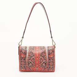 Pre Owned Etro Multicolor Printed Leather Crossbody Bag