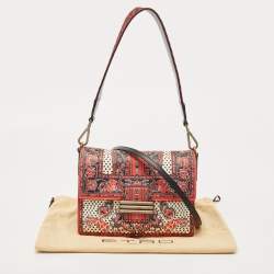 Pre Owned Etro Multicolor Printed Leather Crossbody Bag