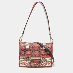 Pre Owned Etro Multicolor Printed Leather Crossbody Bag