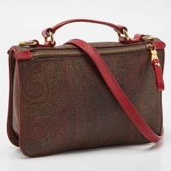 Etro Multicolor Paisley Print Coated Canvas and Leather Top Handle Bag