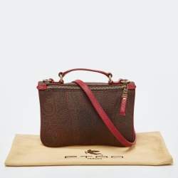 Etro Multicolor Paisley Print Coated Canvas and Leather Top Handle Bag