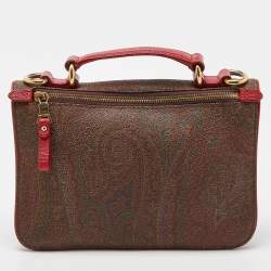 Etro Multicolor Paisley Print Coated Canvas and Leather Top Handle Bag
