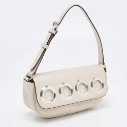 Pre Owned Etro Beige Leather Eylet Flap Shoulder Bag