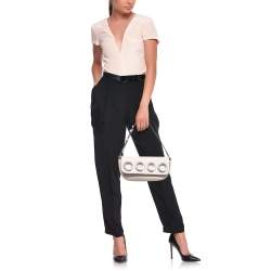 Pre Owned Etro Beige Leather Eylet Flap Shoulder Bag