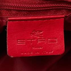 Etro Multicolor Printed Canvas and Croc Embossed Leather Shoulder Bag