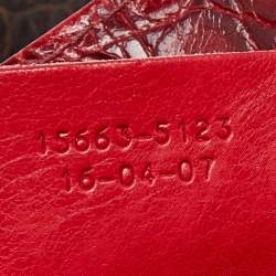 Etro Multicolor Printed Canvas and Croc Embossed Leather Shoulder Bag