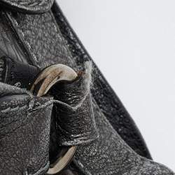 Pre Owned Etro Metallic Paisley Embossed Leather Drawstring Hobo