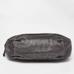 Pre Owned Etro Metallic Paisley Embossed Leather Drawstring Hobo