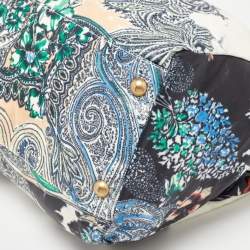 Pre Owned Etro White Printed Leather Tote