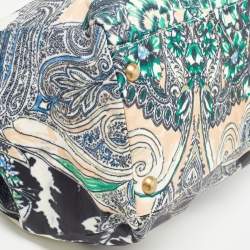 Pre Owned Etro White Printed Leather Tote
