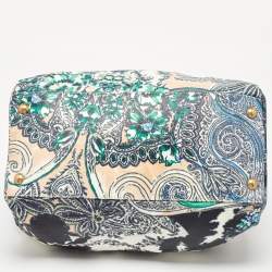 Pre Owned Etro White Printed Leather Tote