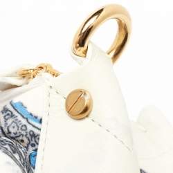Pre Owned Etro White Printed Leather Tote