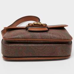 Pre Owned Etro Multicolor Paisley Coated Canvas and Leather Flap Crossbody Bag