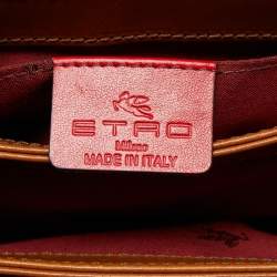 Pre Owned Etro Multicolor Paisley Coated Canvas and Leather Flap Crossbody Bag