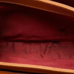 Pre Owned Etro Multicolor Paisley Coated Canvas and Leather Flap Crossbody Bag