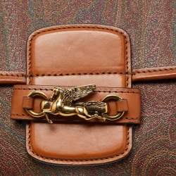 Pre Owned Etro Multicolor Paisley Coated Canvas and Leather Flap Crossbody Bag