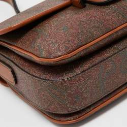 Pre Owned Etro Multicolor Paisley Coated Canvas and Leather Flap Crossbody Bag