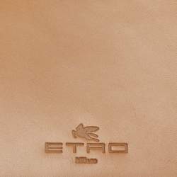 Etro Brown Paisley Print Coated Canvas Trifold Continental Wallet