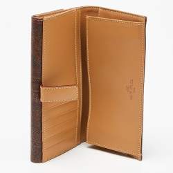 Etro Brown Paisley Print Coated Canvas Trifold Continental Wallet