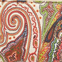 Pre Owned Etro Multicolor Paisley Print Leather Wristlet Continental Wallet
